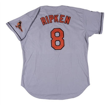1999 Cal Ripken Jr. Game Used Baltimore Orioles Road Jersey With #7 Cal Ripken, Sr. Memorial Arm Patch (Ripken LOA)